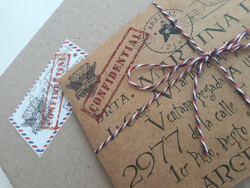 Hogwarts Personalized Letter Harry Potter Map Sealed Stamp - Carta Hogwarts Personalizada Harry Potter Mapa Sello Real