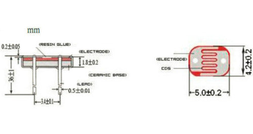 3 Fotoreistores LDR 5mm 5537 - 18Kohm to 50Kohm 1