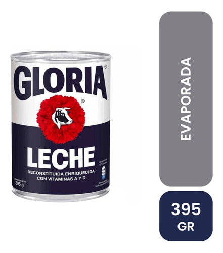 Leche Evaporada Gloria En Lata 395 G 0