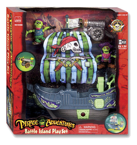 Citykids Pirate Adventure Green Pirate Ship with Light 0