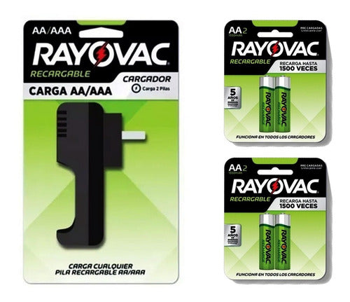 Cargador Pilas Recargables Aa Aaa Rayovac + 4 Aa 1350mah 0