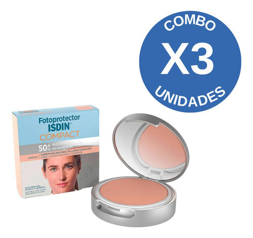 Isdin Combo X3 Fotoprotector Spf50+ Compacto Arena 10 Gr 0