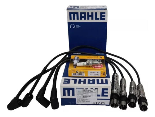 Mahle Ignition Coil + Spark Plug Wire Set + NGK Platinum Spark Plugs for VW Gol Trend 1.6 1