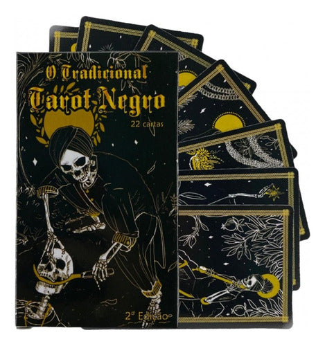 Kit Baralho O Tarot Negro 22 Cartas E Athame Preto 4