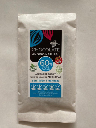 Chocolate Andino Natural 60% Cacao with Almond Milk and Coconut Sugar 0