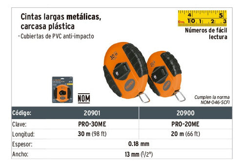 Cinta Metrica Larga De 30 Metros Truper Pro-30me 20901 5