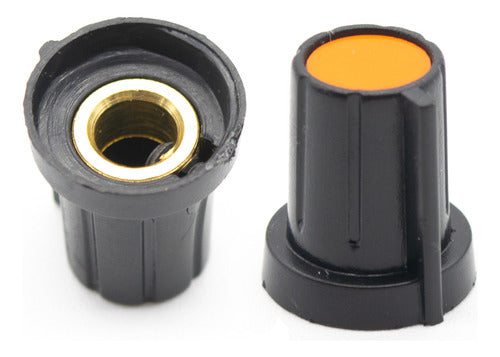 10 Orange 17mm X 19mm Potentiometer Knobs with Bronze Bushing 0