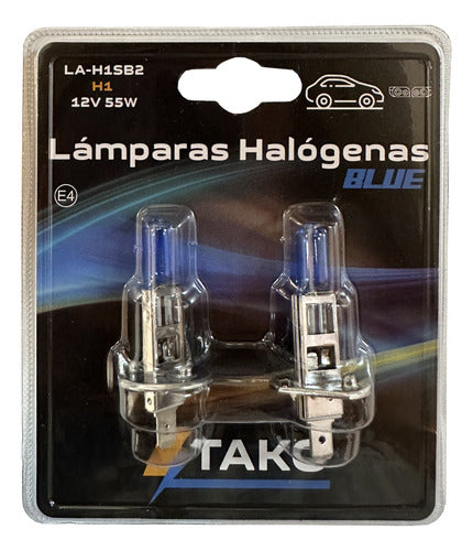 Juego De Lampara H1 Halogena Blue Vision 12v 55w Tako La-h1s 2