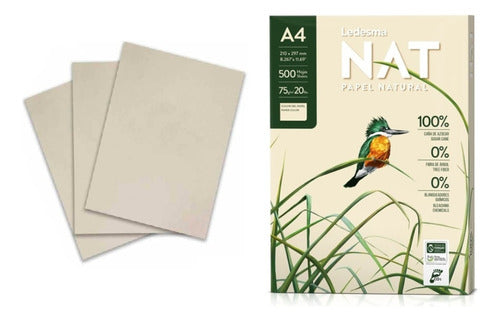 Resma Papel Ecológico Natural A4 Nat 75g Ledesma X500 Hojas 1