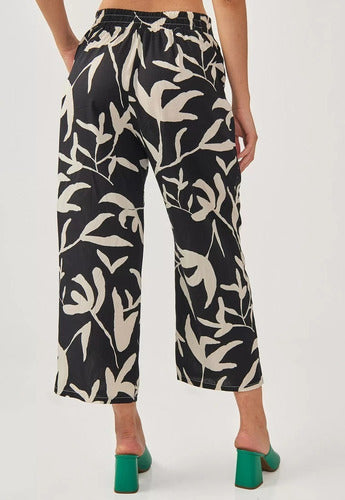 Moda_Relativa Pantalón Palazzo De Lino Estampado Mujer 5