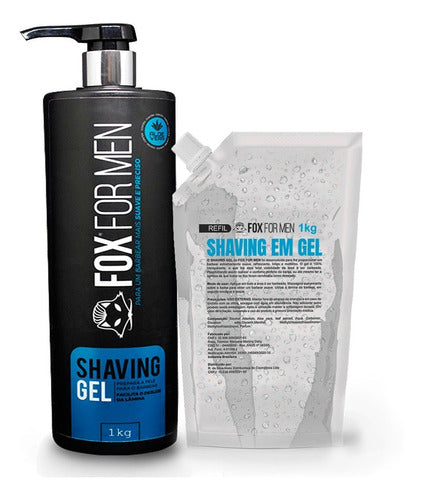 Shaving Gel Barbear Gel Shaving 1kg Fox For Men + Refil 1kg 0