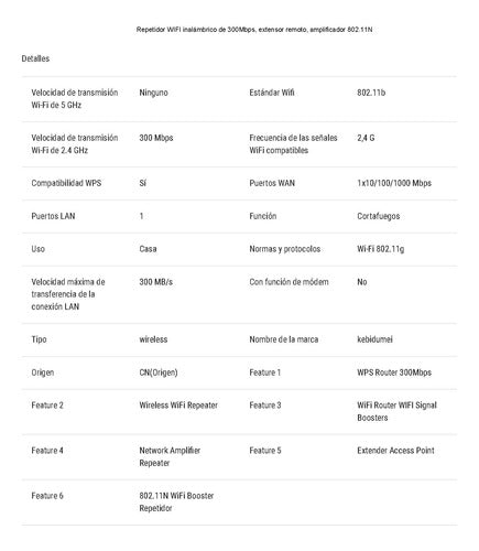 Amplificador/repetidor Wifi - 300mbps / 2024 / Aproveche 7