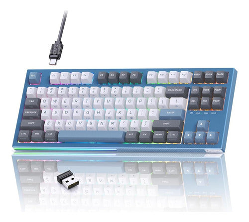 Teclado Mecánico Inalámbrico Kemove K87 80%, Teclado Para Ju 0