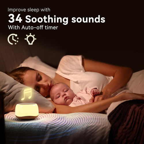 Heyaxa White Noise Machine with Night Light - 34 Sounds, 30 Volume Levels 1