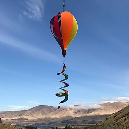 In The Breeze Mini Rainbow Panel Hot Air Balloon Wind Spinner 1