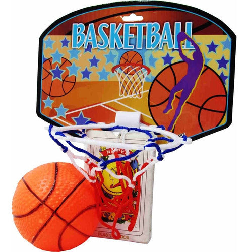 Mini Basketball Hoop Set with Ball, Board, and Rope Net for Wall 0