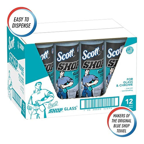 Scott 32896 Shop Towels, Glass, 1-ply, 8.6  X 11 , Blue, 90 4