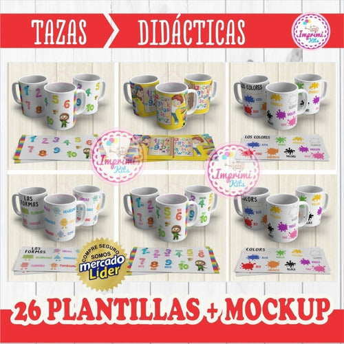 Plantillas Tazas Didacticas Mockup Sublimacion Sublimar 4