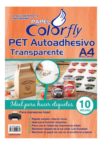 Papel Pet Transparente Inkjet 10hojas Pack X2 Disershop 0