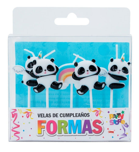 Party Store Set of Panda Bear Candles - 5 Units 0