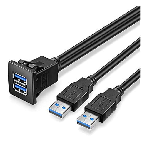 Doble Usb3.0 Montaje Empotrado Cuadrado - 2m 6ft Usb 3.0 Mon 0