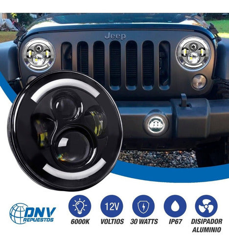 Set of 2 LED Headlights for Jeep Renegade Wrangler 12/24V Shipping 2