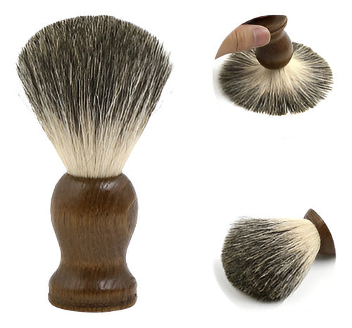 Brown Wood Handle Badger Hair Shaving Brush 0