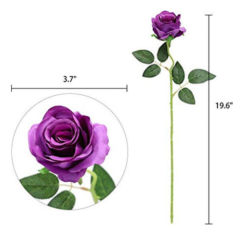 Nubry Silk Artificial Rose Flower Bouquet - Realistic Faux Roses 3