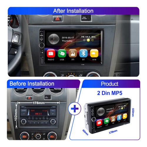 Radio Multimedia Android Auto Y Carplay Am/fm Bt + Camara 4