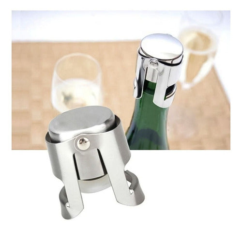 N01 Tapon Conservante Para Botella De Champagne Acero Inoxidable 3