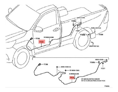 Cable De Apertura De Tanque + Acople Toyota Hilux Año 2017 3