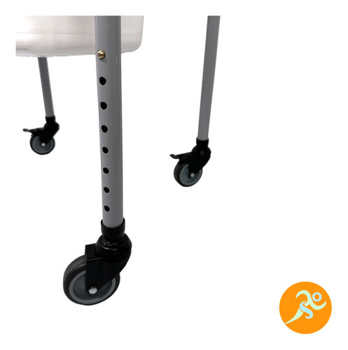 Adjustable Orthopedic Toilet Riser with Large Wheels and Backrest 6
