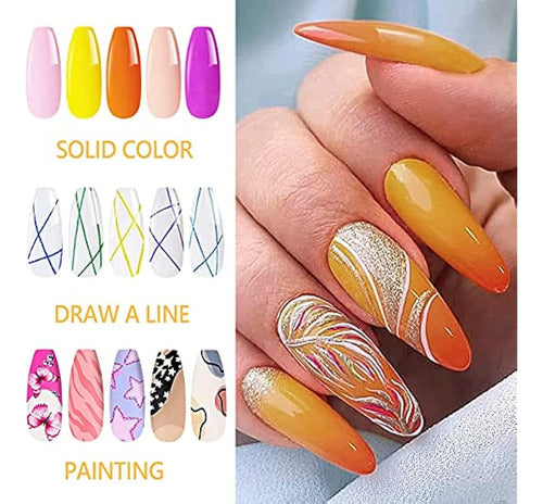 Coosa Beauty 24 Colors Classic Neon Painting Gel Nail Polish Set, Drawing 1