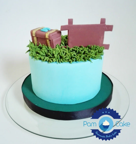 Torta Artesanal Fortnite Celeste Personalizada 2