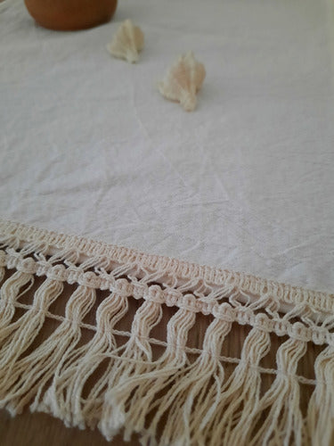 Tusor Table Runner with Fringe Finish 3