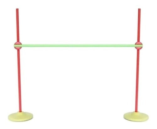 Adjustable Height Barrier with Baton Bases Functional School Jump 0