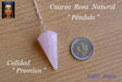 Natural Rose Quartz Pendulum - 6 Faceted Sides - 4.0 Cms 6