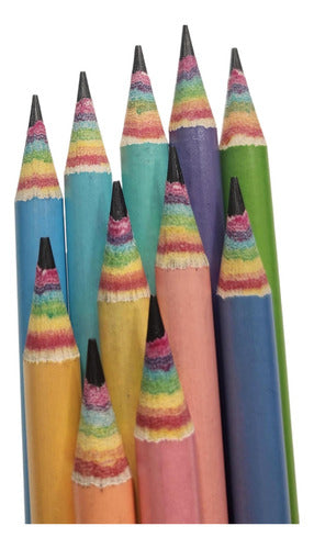 Rainbowlovers Recycled Rainbow Paper, Eco-Friendly, Set of 12 Colored Pencils HB for School and Office 0