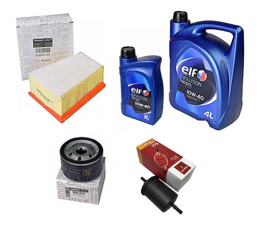 Kit Filters and Oil 10w40 Renault Clio 2 K4m 1.6 16v 0