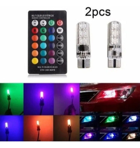 RGB Luz De Posicion Led C/remoto T10 Para Fiat Tipo 1