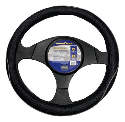 Goodyear Steering Wheel Cover, Black with Reflective Gray, 38cm Car 0