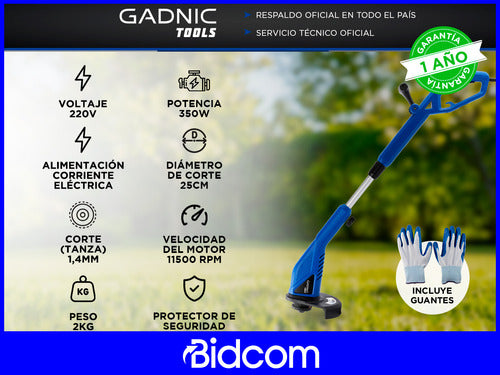 Gadnic Bordeadora 220v 350w + Guantes De Protección 1