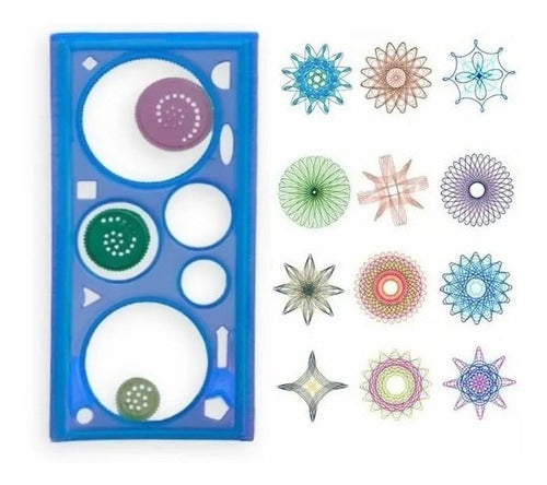 Kids Spirograph Set for Mandalas and Stress Reduction - Blue and Green 0