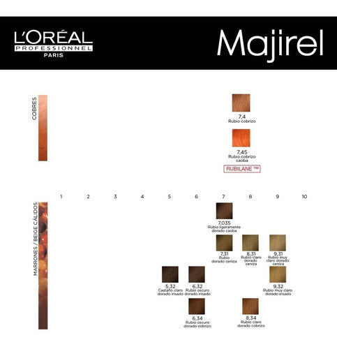 Majirel L'Oréal Professionnel Permanent Hair Color Cream with Oxidizing Cream 75 mL x6 7