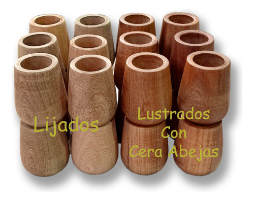 Algarrobo Mates With Straws X12 Units C/Natural Wax - Mates De Algarrobo Con Bombillas X12 Unidades C/Cera Natural