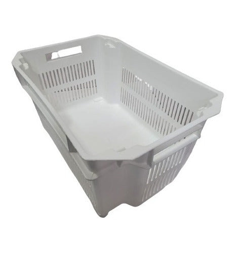 Stackable and Nestable Ventilated Smooth Bottom Plastic Crate 0