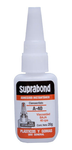 Suprabond Adhesivo Cianoacrilato A-40 Plásticos Y Gomas 20g 0