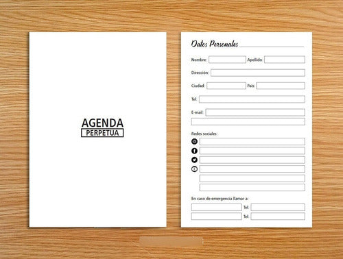 Agenda Perpetua Semanal Horizontal Archivo Pdf Imprimible 1