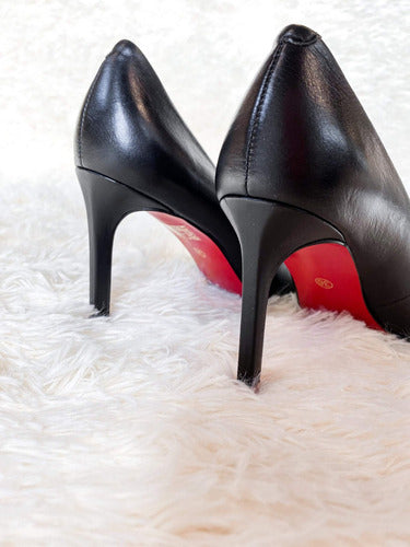 Marí Mada Black Leather Stiletto with Red Sole 0