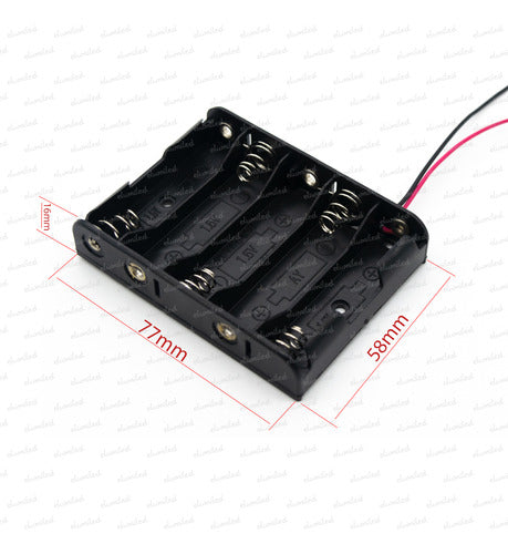 Portapilas Para 5 Pilas Aa Doble A Con Cable 1